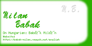 milan babak business card